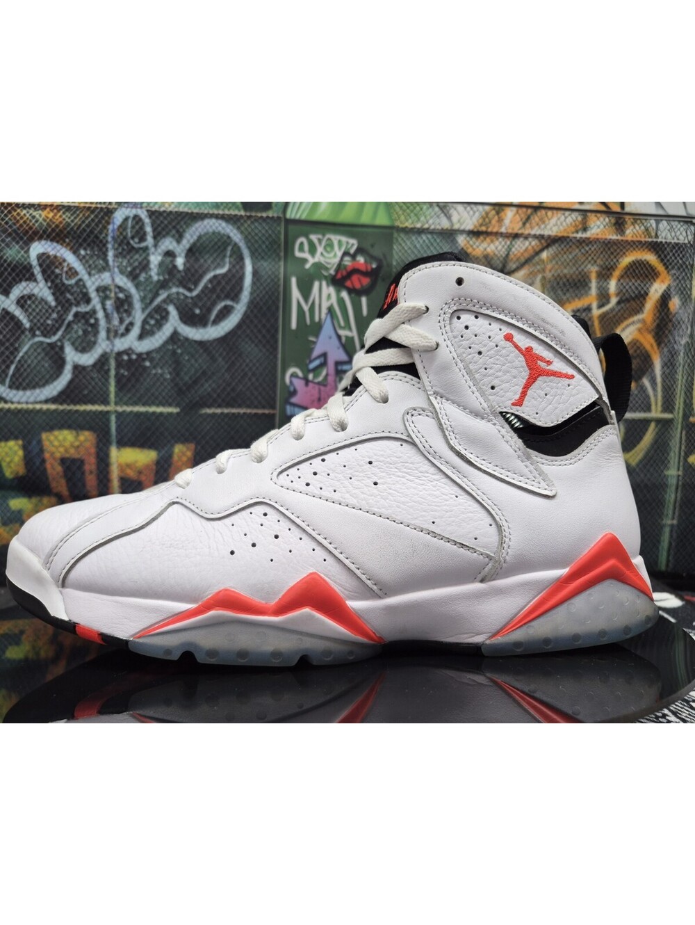 Air Jordan 7 Retro White Infrared Leather Sneaker CU9307-160 Men’s size 10.5M🔥